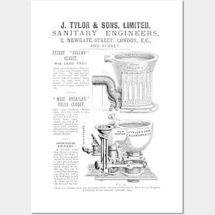 J. Tylor & Sons - Water Closets - 1891 Vintage Advert Posters and Art